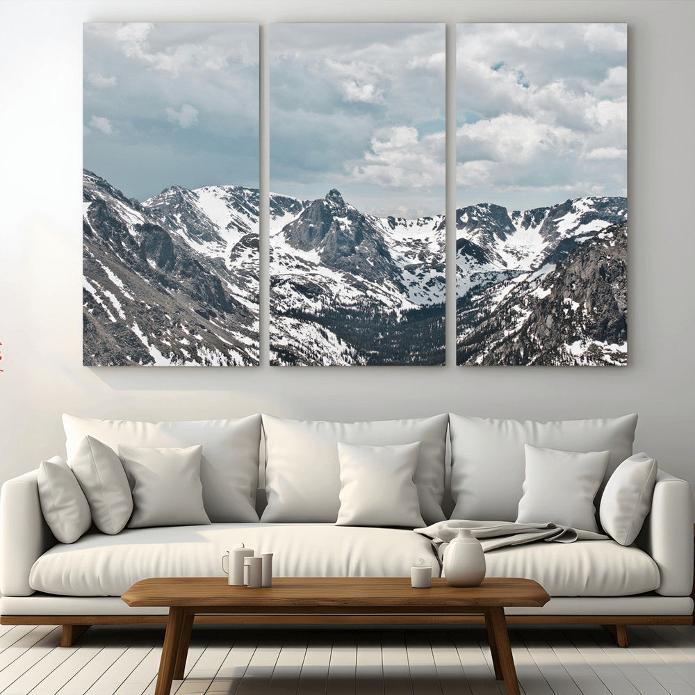 Snowy Peaks Wall Art Canvas Print – Alpine Wilderness