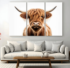 Scottish Highland Cow Canvas Print, Framed Highland Cow