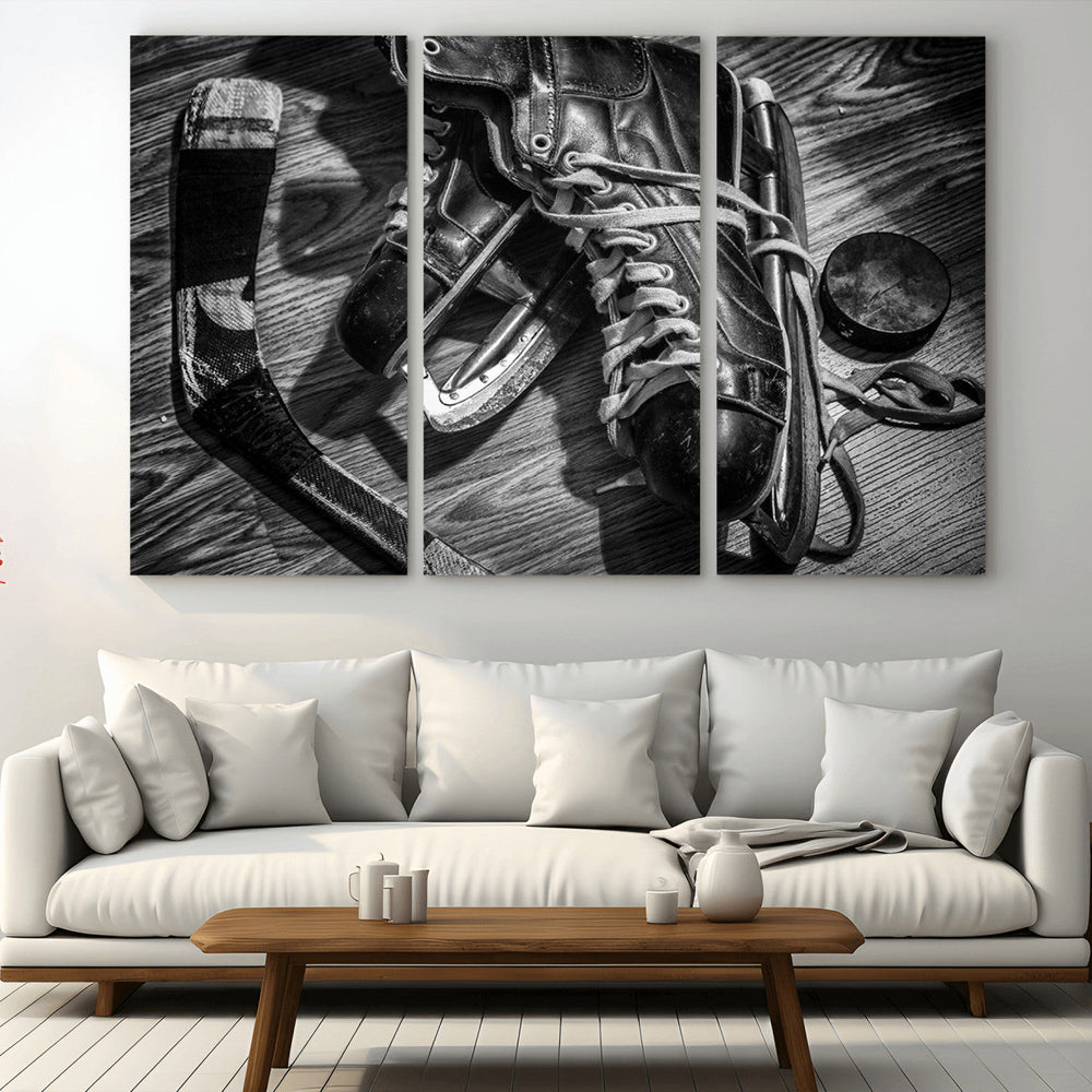 Old Pair of Mens Skates Wall Art Canvas, Men Skates Wall Art