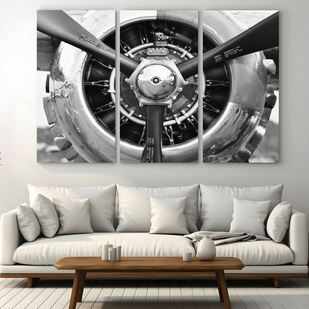Vintage Airplane Wall Art Canvas Print
