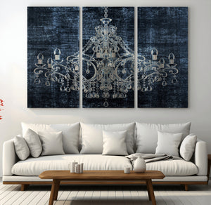 Dark Chandelier Wall Art Canvas Print