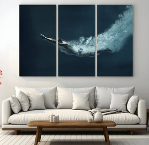 Swimmer Wall Art Canvas Print