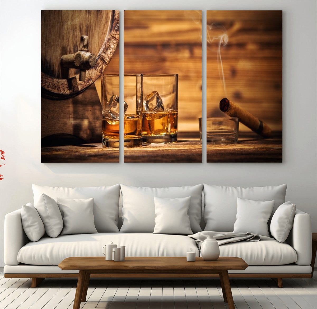 Rustic Whiskey and Barrel Canvas Print