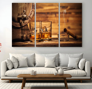 Rustic Whiskey and Barrel Canvas Print