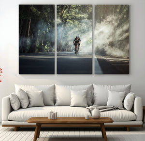 Cycling Road Bike in the Morning, Cycling Road Bike Canvas