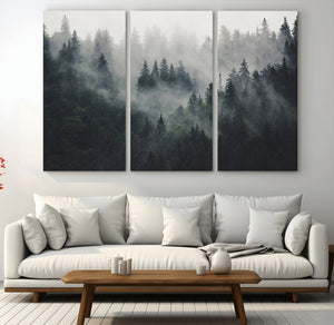 Nature Wall Decor - Serene Triptych Nature Print – Woodland