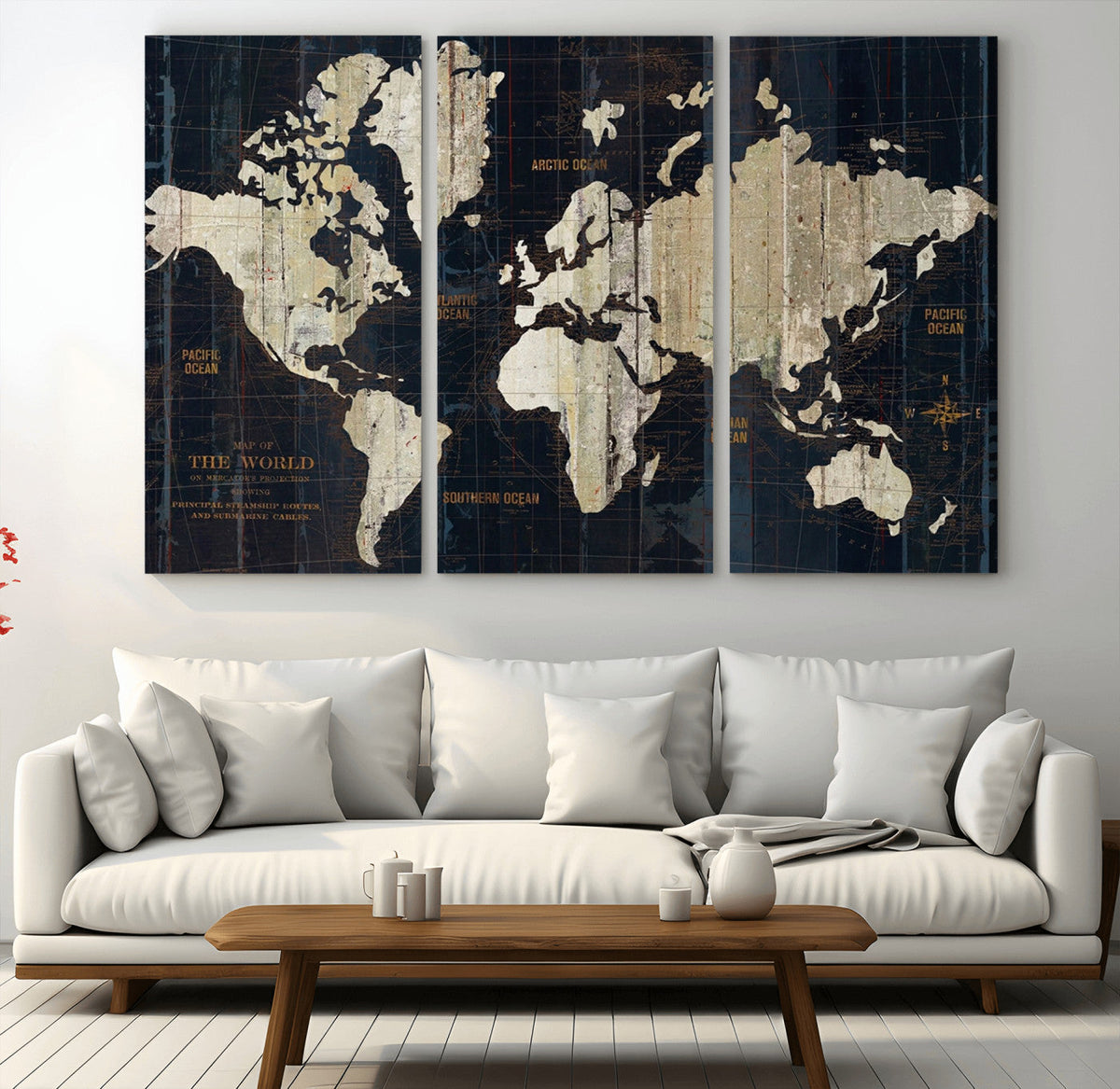 World Map Canvas Print – Detailed Map of the World Wall Art