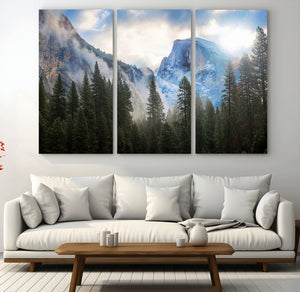 Half Dome Yosemite Calinia Wall Art Canvas Print El Capitan