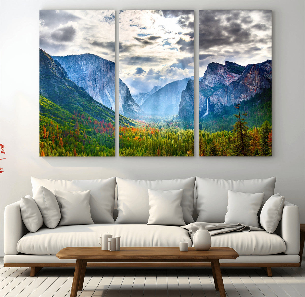 Yosemite Park Half Dome 3 Panel Canvas Print | Large Giclée