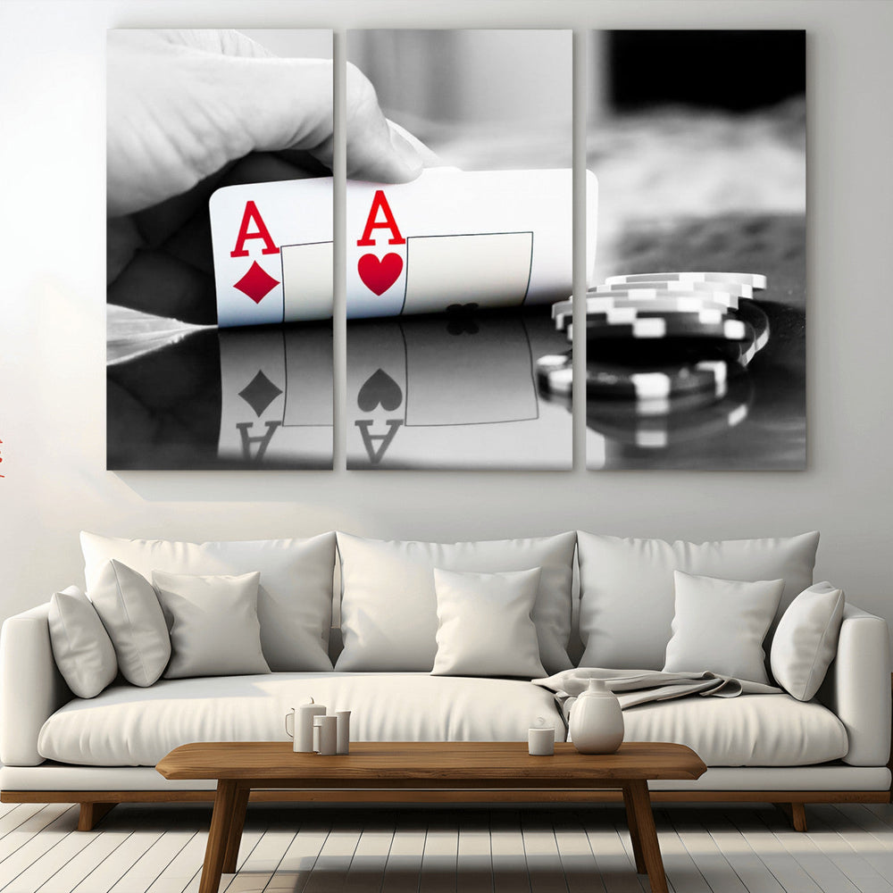 Aces Poker Art Poker Game Wall Art Canvas Print
