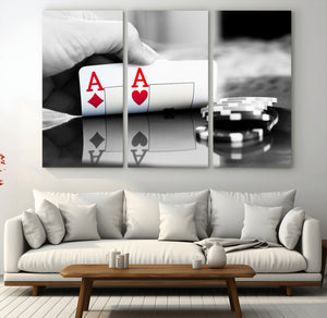 Aces Poker Art Poker Game Wall Art Canvas Print