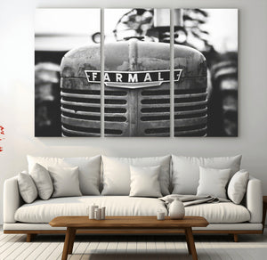 Vintage Farmall Tractor Wall Art Canvas Print, Rustic