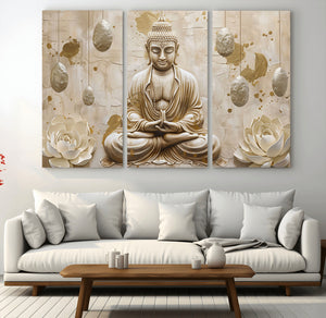 Serene Buddha Wall Art | Yoga Room Decor and Meditation Wall