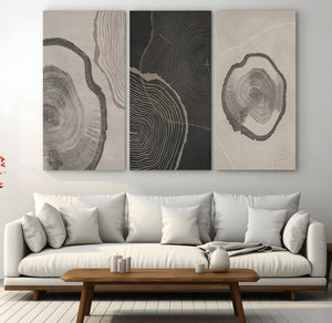Minimalist Tree Rings Wall Art | Modern Abstract Canvas