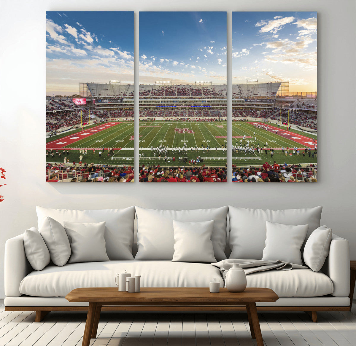 Framed Houston Cougars Football Team Print - Houston TDECU