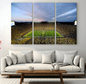 Michigan Stadium Wall Art Canvas Print, Vibrant Game Day