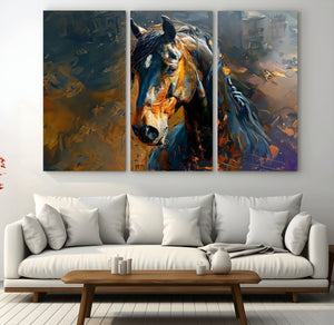 Abstract Horse Wall Art Canvas Print | Farmhouse Wall Decor
