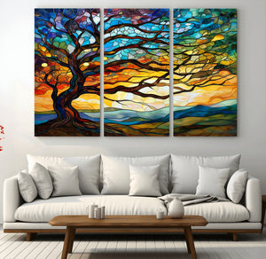 Mosaic Tree Wall Art | Ready to Hang Stained Glass Style