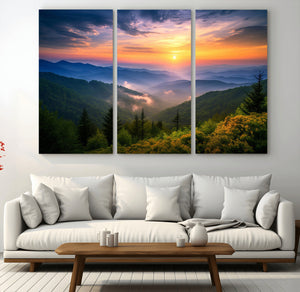 Majestic Mountain Sunrise Print | Landscape Wall Art |