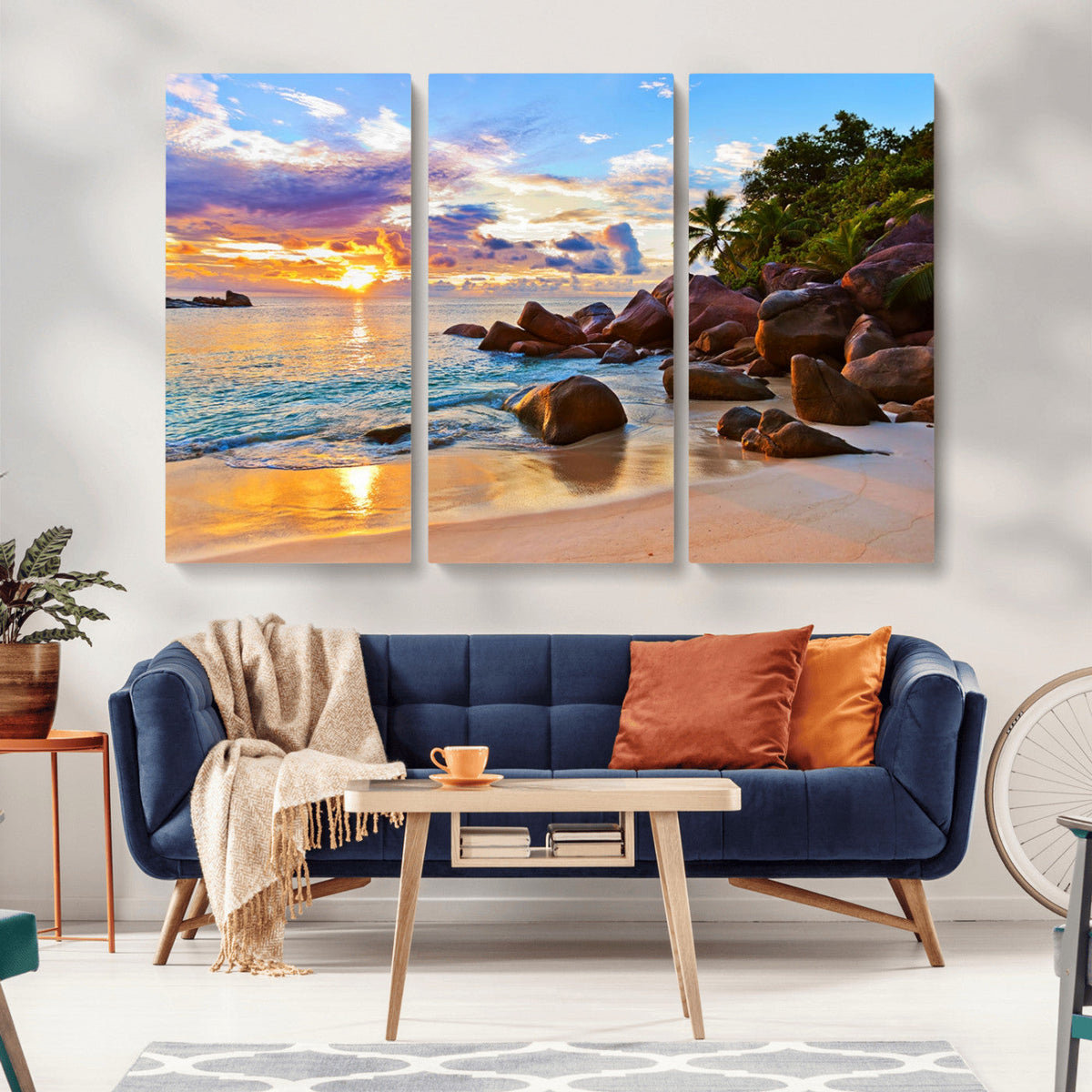 Tropical Island Beach Sunset Canvas Print