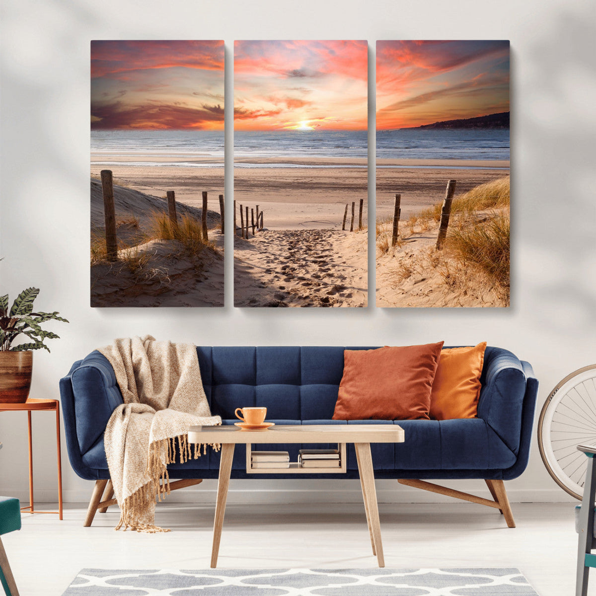 Sunset on the Sea Wall Art Canvas Print