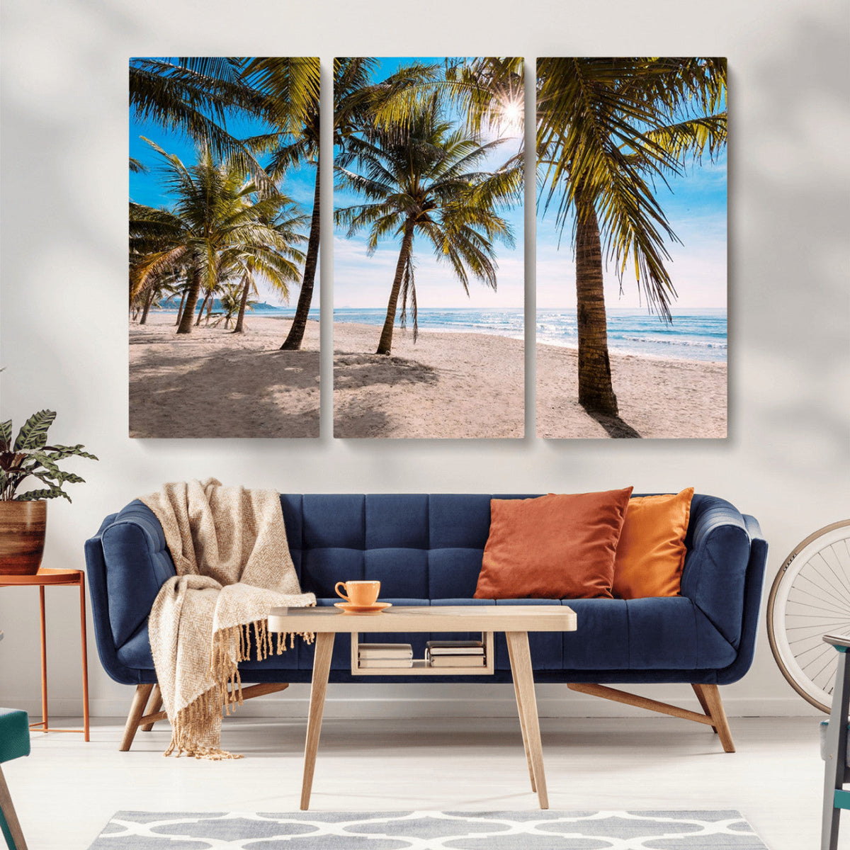 Palm Beach Tropical Island Wall Art Canvas Print