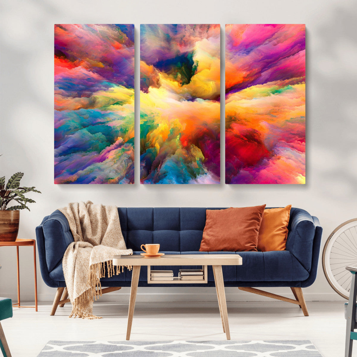 Blazing Vibrant Colors Cloud Wall Art Canvas Print