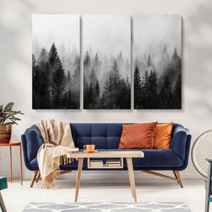 Fogy Forest Canvas Wall Art Print - Mountain Wall Art with