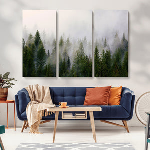 Forest Wall Art Canvas Print | Foggy Forest Wall Art | Pine