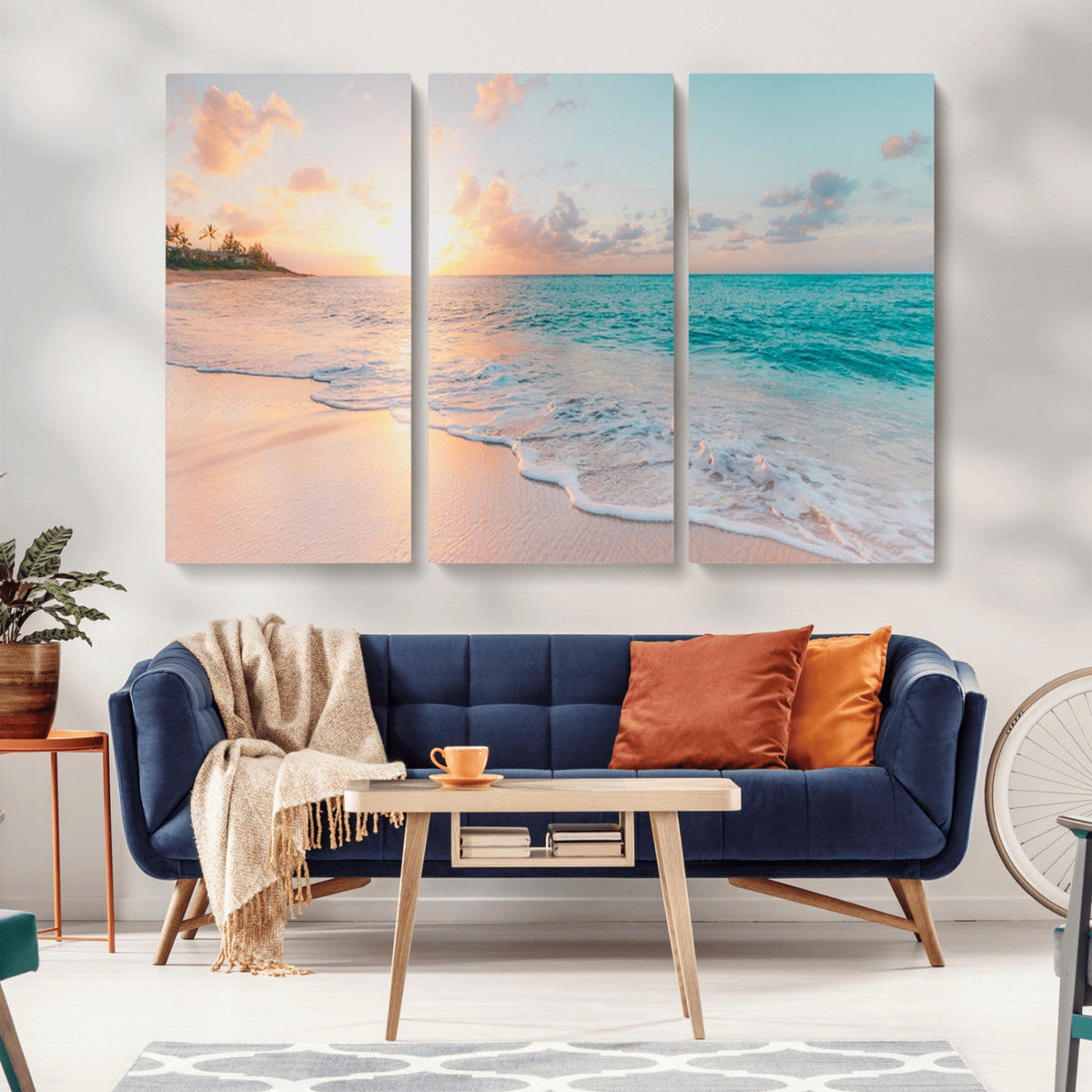 Beach Wall Art - Stunning Ocean Sunset Canvas Print with