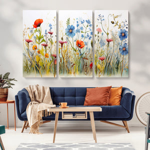 Colorful Wildflower Canvas Wall Art - Vibrant Floral