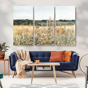 Wildflower Field Wall Art Canvas | Nature-Inspired Landscape