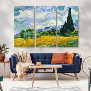 Wheatfield With Cypresses By Van Gogh Painting Wall Art