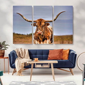 Texas Longhorn Wall Art Print, Framed Longhorn Cow Wall Art