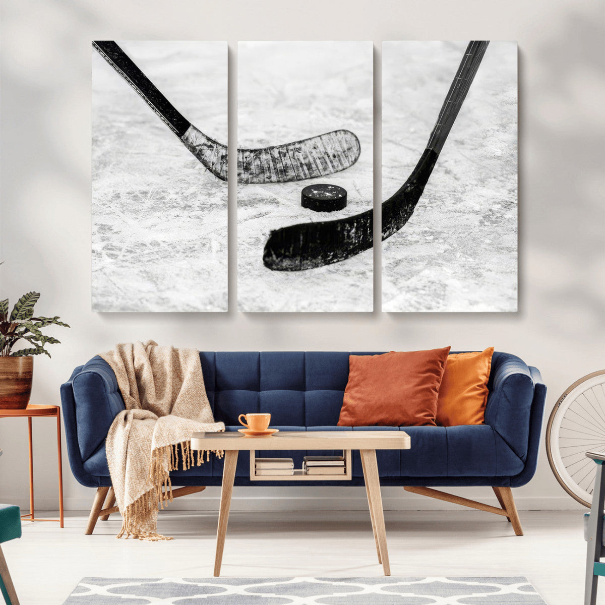 Winter Ice Hockey Sport Canvas Wall Art Print - Hockey Wall
