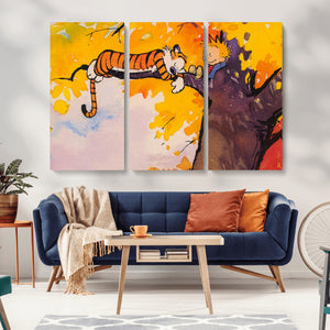 Calvin and Hobbes Tree Scene Canvas Print | 3 Panel Large