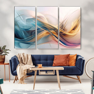 Abstract Flowing Colors Wall Art Canvas Print
