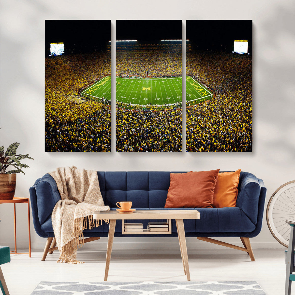 Stadium in Michigan Wall Art Canvas Print, Framed American
