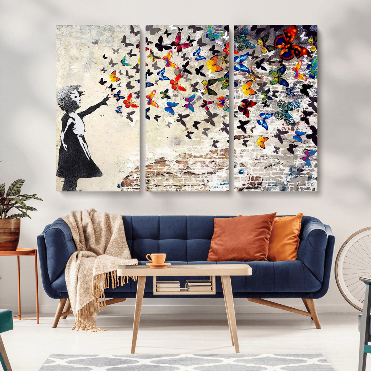 Banksy Graffiti Wall Art Canvas Print: Girl Releasing