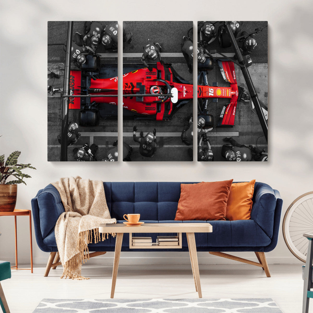 Ferrari Pit Stop Canvas Wall Art – Precision and Speed