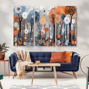 Abstract Winter Landscape Canvas Wall Art Print - Large