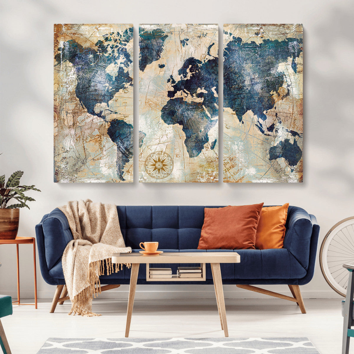 World Map Canvas Print – Framed Wall Art for Couples,