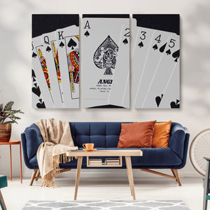 Poker Wall Art - Playing Cards Canvas Wall Art Print - Ace