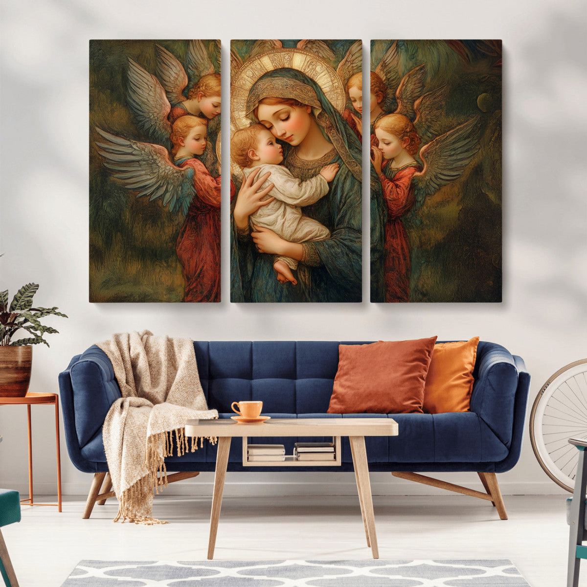 Mary Jesus Canvas Wall Art Print - Madonna and Child with
