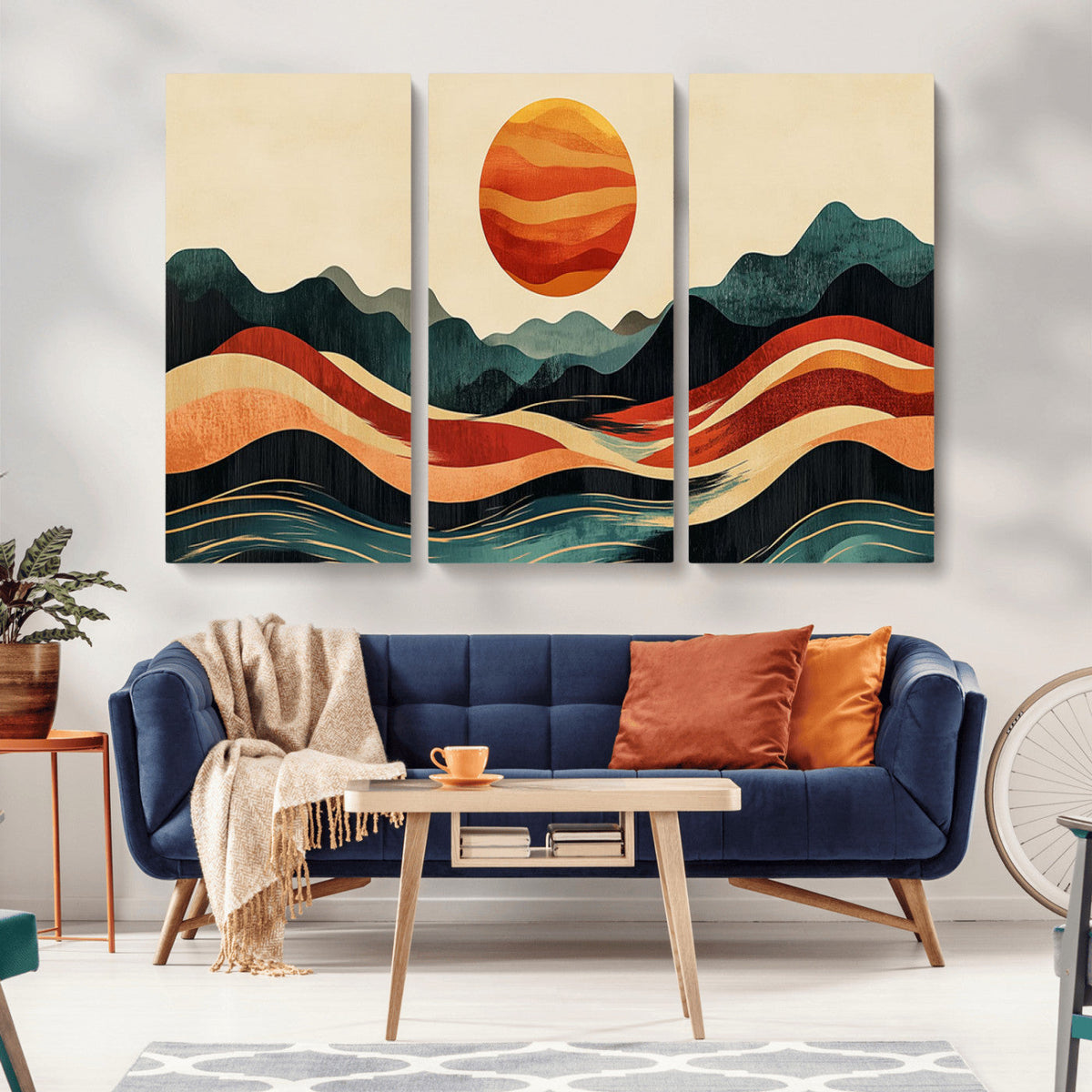 Mountain Triptych Wall Art Canvas Print – Western Nature