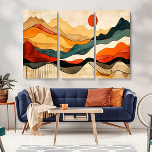 Mid Century Wall Art Print  - Abstract Woodland Print -