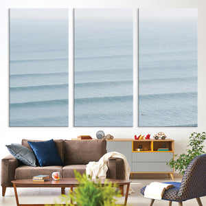 Ocean Waves Wall Art Canvas Print – Framed Solo Surfer Wave