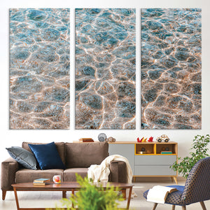 Clear Water Wall Art Canvas Print – Framed Sunlit Ocean