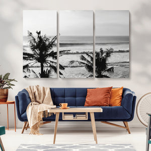Tropical Coastline Wall Art Canvas Print – Framed Palm Trees
