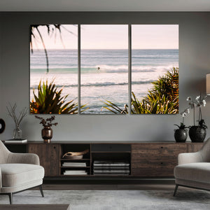 Ocean Surfer Wall Art Canvas Print – Framed Coastal Surf Art